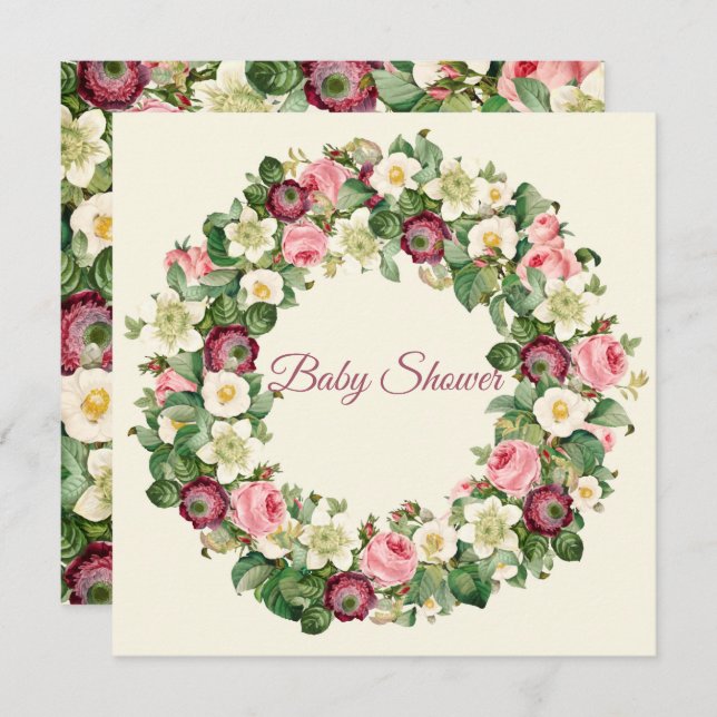 Floral Baby Shower Holiday Card (Front/Back)