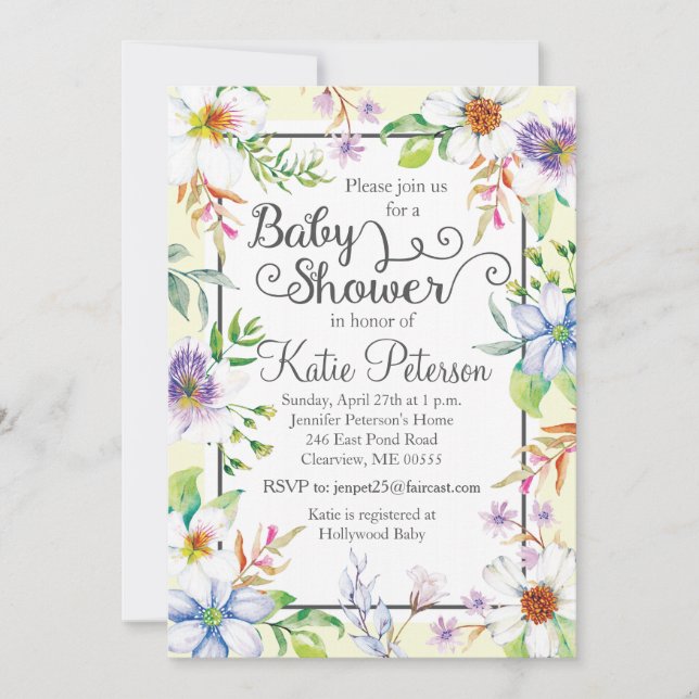 Floral Baby Shower Invitation (Front)
