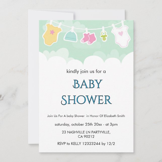  Floral Baby Shower Invitation (Front)