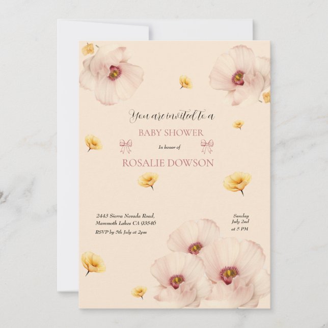 Floral Baby Shower Invitation (Front)