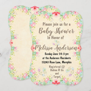 Floral Baby Shower Invitation
