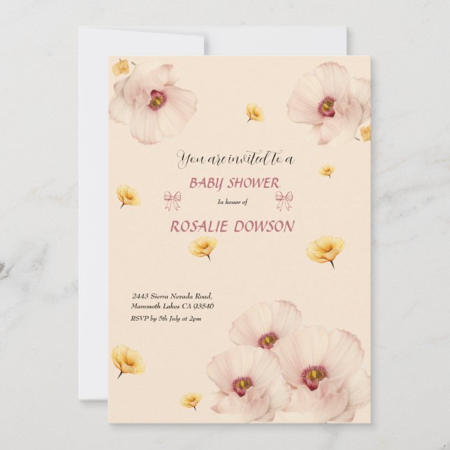 Floral Baby Shower Invitation (Front)