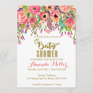 Floral Baby Shower Invitation