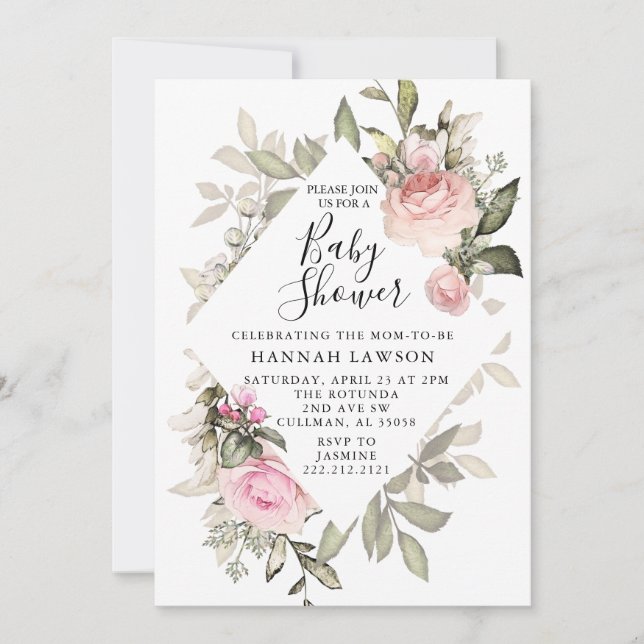 Floral Baby Shower Invitation (Front)