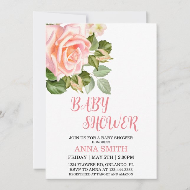 Floral Baby Shower Invitation (Front)