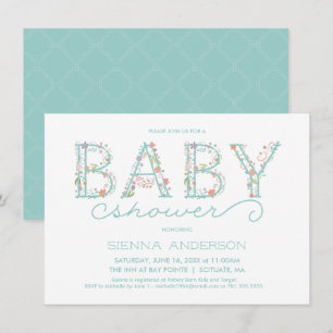 Floral Baby Shower Invitation - Custom Invite