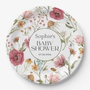 Floral Baby Shower Paper Plate