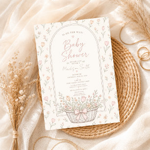 Floral Baby Shower Pink Neutral Elegant Garden Invitation
