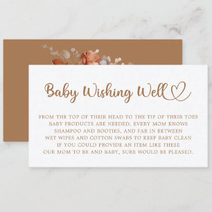 Floral Baby Shower, Wishing Well, Enclosure Card