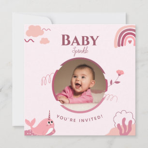Floral Baby Sprinkle Customisable Invitation