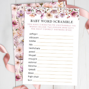 Floral Baby Word Scramble Game Cards
