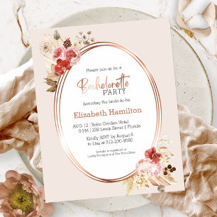 Floral Bachelorette Party Budget Invitation