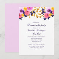 Floral bachelorette party. Pink and purple flowers