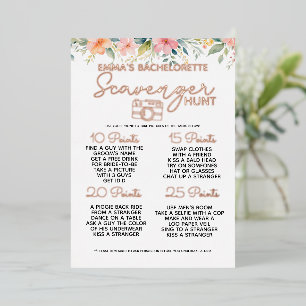 floral Bachelorette Scavenger Hunt Game Bridal