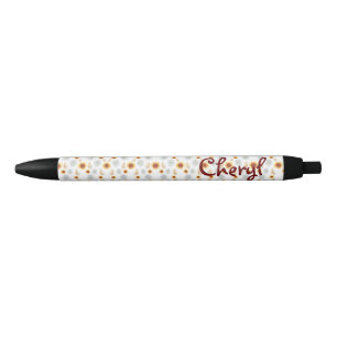 Floral Back to School Black Ink Pen