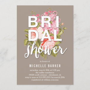 Floral Backdrop EDITABLE COLOR Bridal Shower Invitation