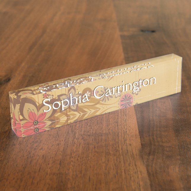Floral Background 212 Nameplate (Side)