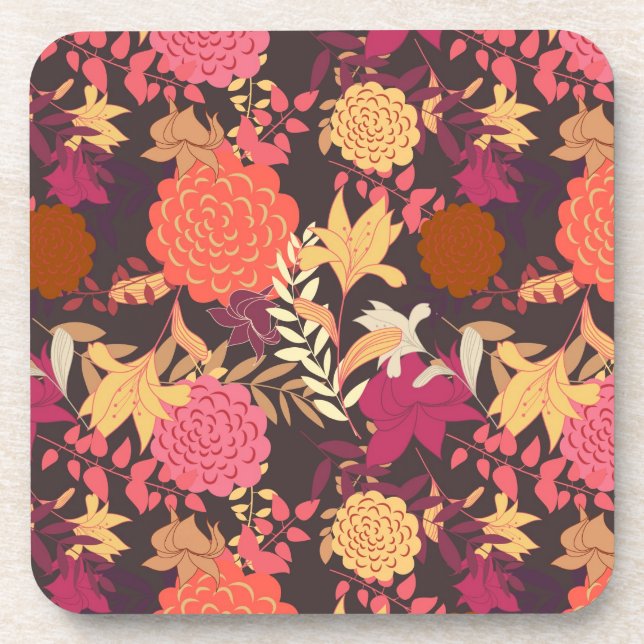 Floral background 2 coaster (Front)