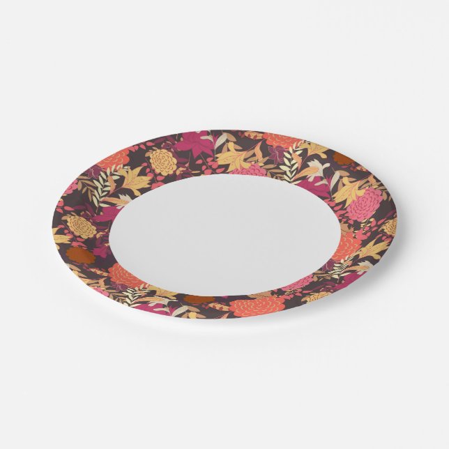 Floral background 2 paper plate (Angled)