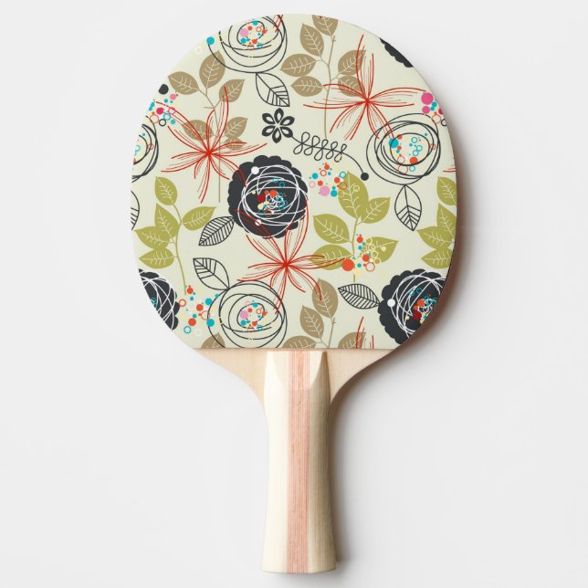 Floral background 2 ping pong paddle (Front)