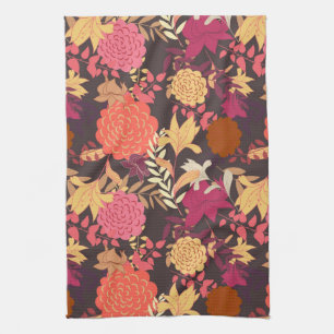 Floral background 2 tea towel