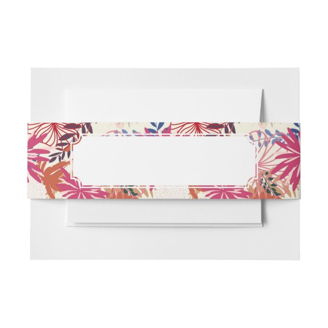 Floral background 3 invitation belly band (Front Example)