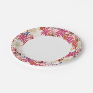 Floral background 3 paper plate