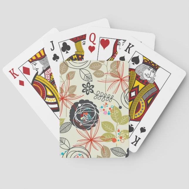 Floral background 3 playing cards (Back)
