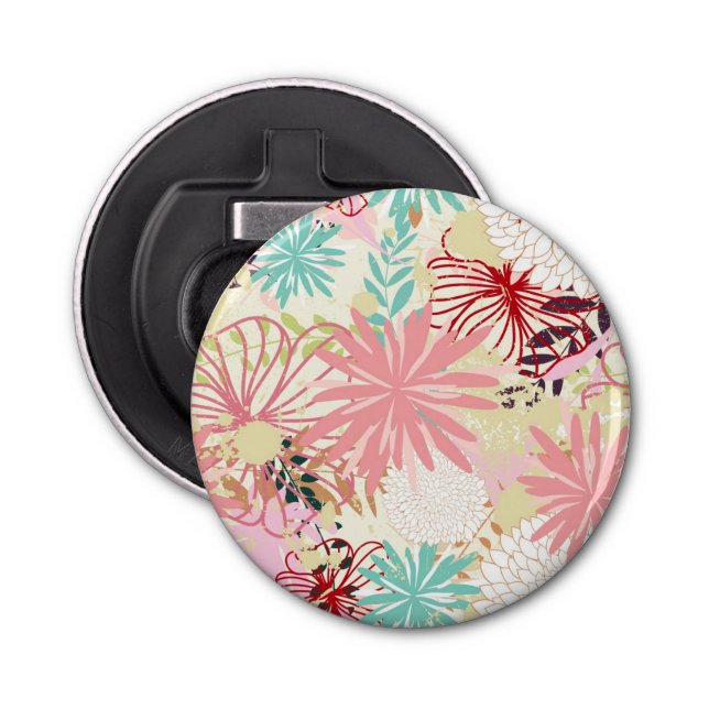 Floral background 4 bottle opener (Front)