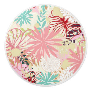 Floral background 4 ceramic knob