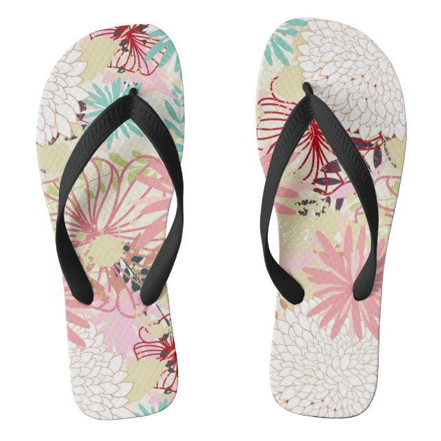 Floral background 4 jandals (Footbed)