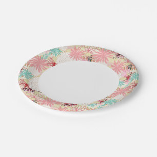 Floral background 4 paper plate