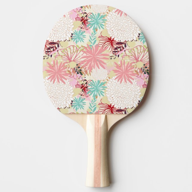 Floral background 4 ping pong paddle (Front)