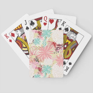 Floral background 4 playing cards
