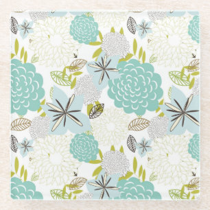 Floral background 5 glass coaster