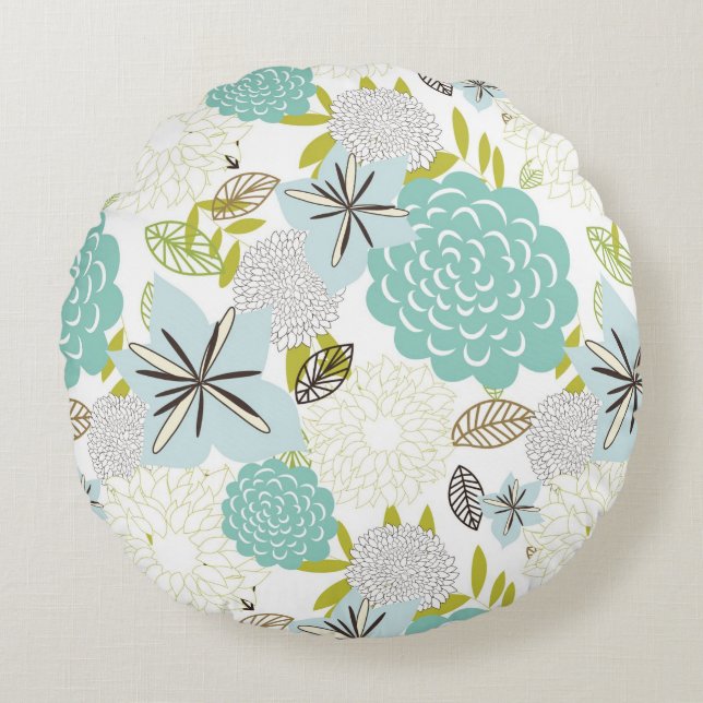 Floral background 5 round cushion (Front)