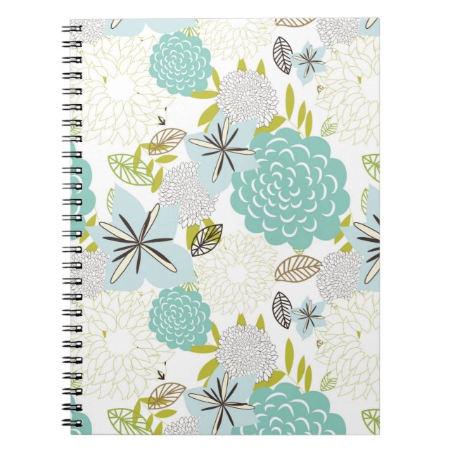 Floral background 5 spiral notebook (Front)