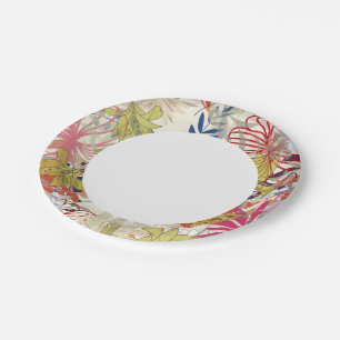 Floral background 6 paper plate