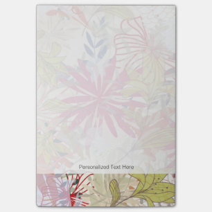 Floral background 6 post-it notes