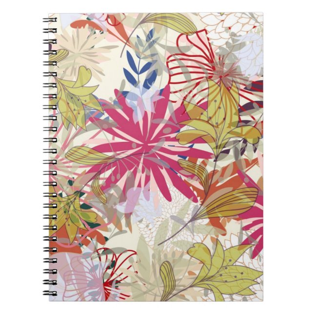Floral background 6 spiral notebook (Front)