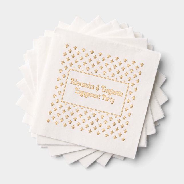 Floral Background Any Occasion - Engagement Party Foil Napkins (Insitu (Stacked))
