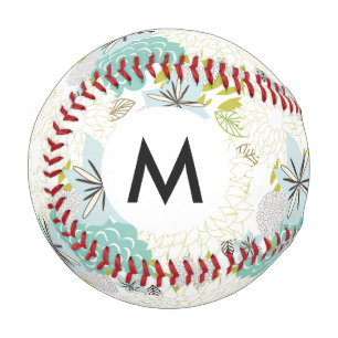 Floral background baseball