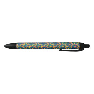 Floral Background Beautiful Design-46566 Black Ink Pen