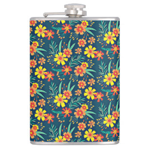 Floral Background Beautiful Design-46566 Hip Flask