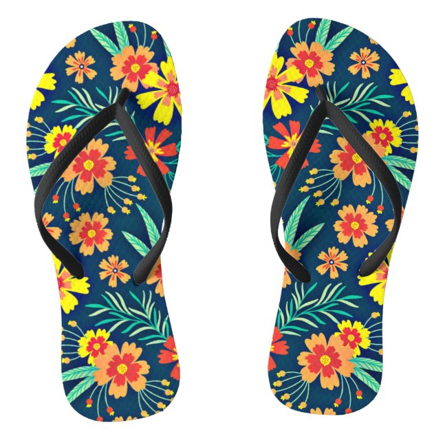 Floral Background Beautiful Design-46566 Jandals (Footbed)