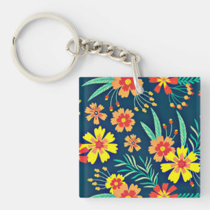 Floral Background Beautiful Design-46566 Key Ring