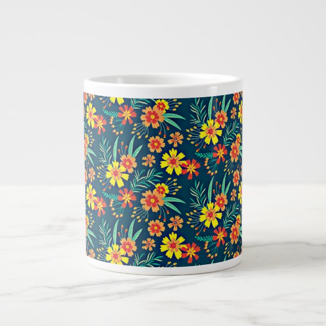 Floral Background Beautiful Design-46566 Large Coffee Mug (Front)