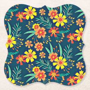 Floral Background Beautiful Design-46566 Paper Coaster