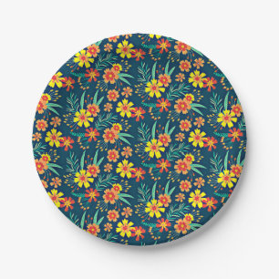 Floral Background Beautiful Design-46566 Paper Plate