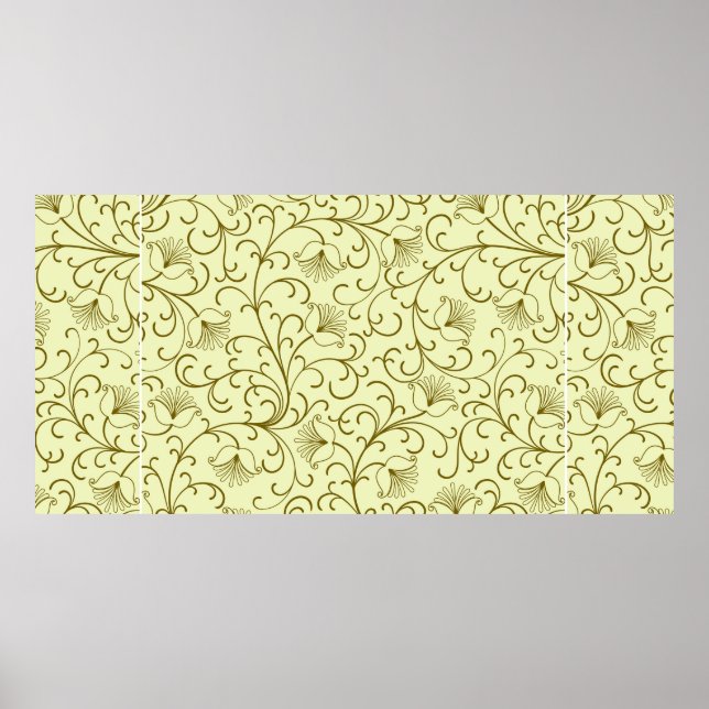 Floral background. Beautiful vintage illustration. Poster (Front)